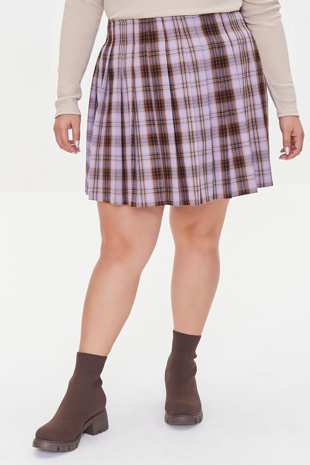 Plus Size Plaid Mini Skirt, image 2