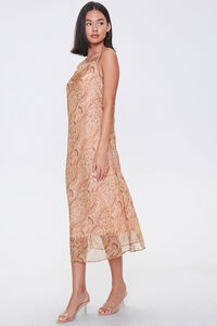 BLUSH/MULTI Chiffon Ornate Print Midi Dress, image 2