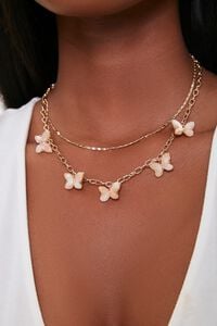 GOLD Butterfly Charm Layered Necklace, image 1