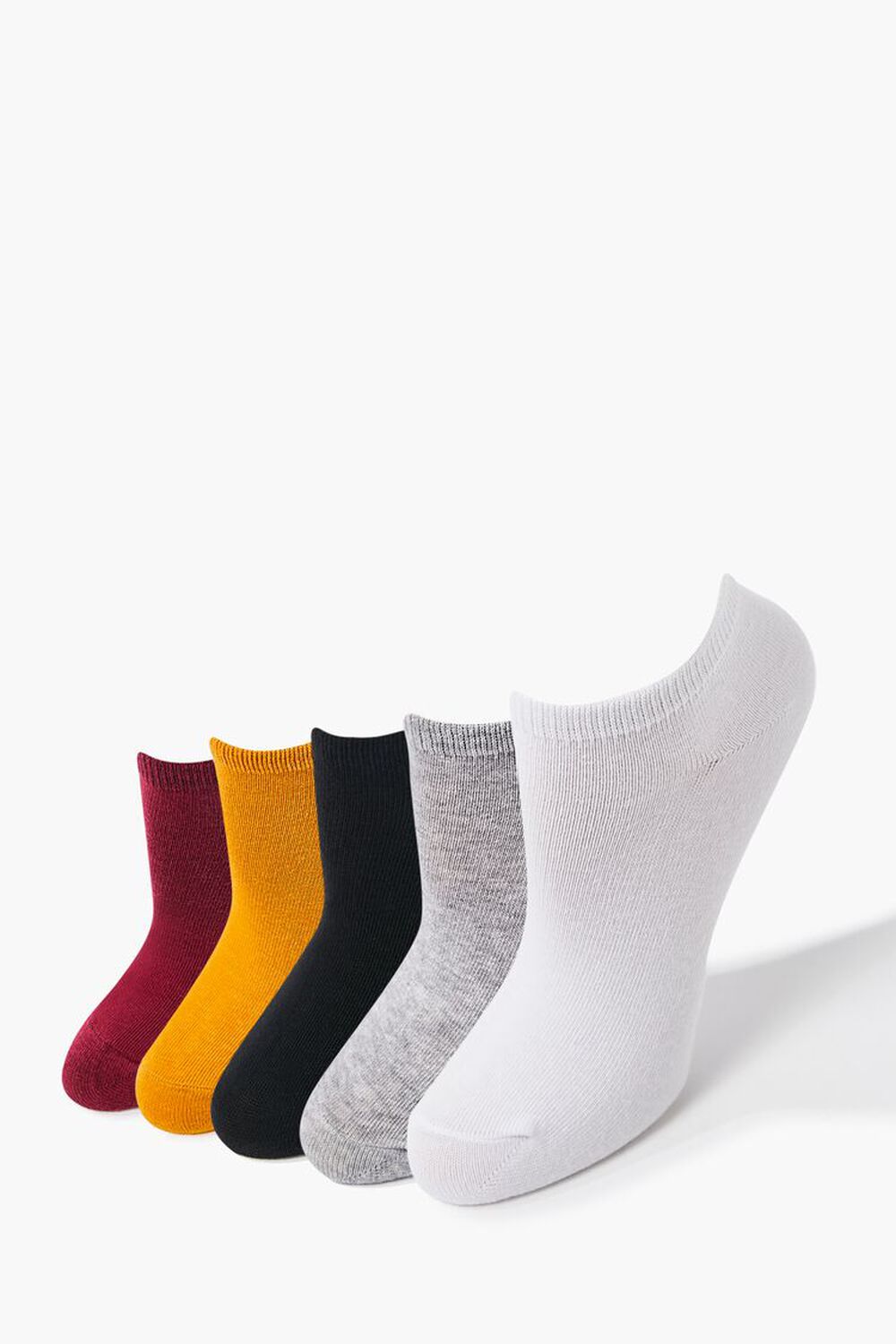 BURGUNDY/MUSTARD Assorted Ankle Socks - 5 Pack, image 1