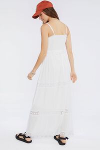WHITE Belted Lace-Trim Cami Maxi Dress, image 3