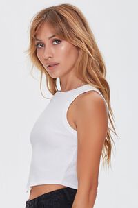 WHITE Notched Crop Top, image 2