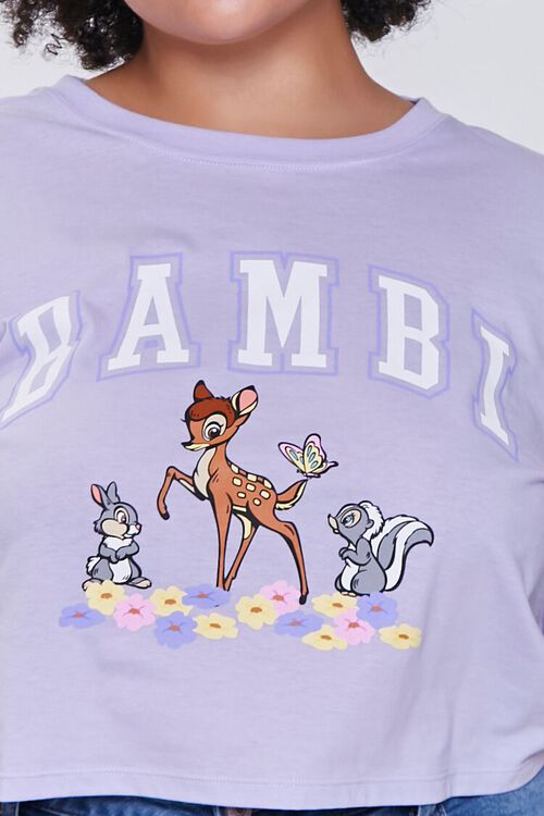 LILAC/MULTI Plus Size Bambi Graphic Cropped Tee, image 5