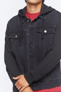 BLACK/BLACK Hooded Denim Combo Jacket, image 5