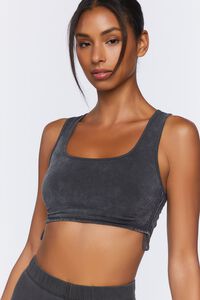 CHARCOAL Active Seamless Ribbed Crop Top, image 1