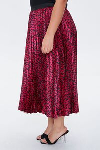 WINE/BLACK Plus Size Leopard Print Midi Skirt, image 3