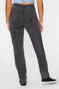 BLACK Distressed Long High-Rise Mom Jeans, image 4