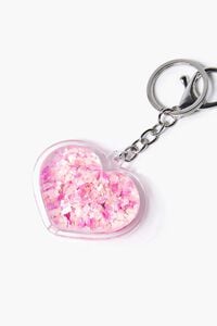PINK Glitter Heart Keychain, image 2