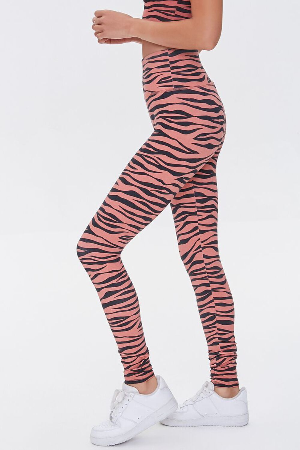 ROSE/BLACK Active Tiger Striped Leggings, image 3
