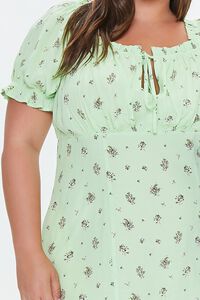 GREEN/MULTI Plus Size Floral Print Mini Dress, image 5