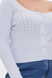 Plus Size Pointelle Cardigan Sweater, image 5
