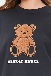 BLACK/BROWN Embroidered Teddy Bear Pullover, image 5