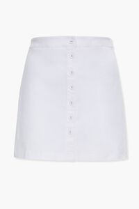 WHITE Plus Size Button-Front Denim Skirt, image 1