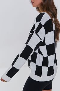 BLACK/WHITE Checkered Drop-Sleeve Sweater, image 3