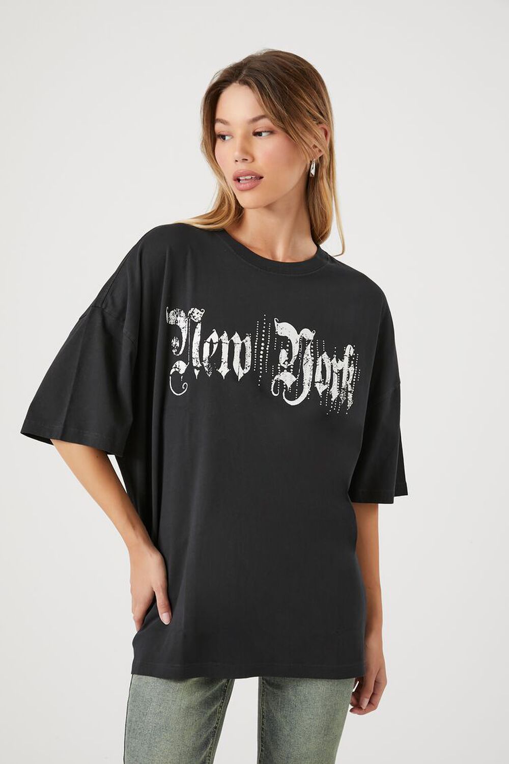 Oversized T-shirt - Dark gray/New York City - Ladies