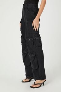 BLACK High-Rise Cargo Jeans, image 3