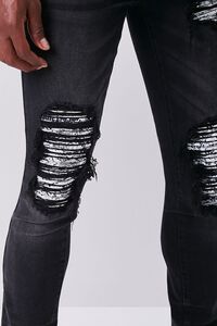 BLACK/WHITE Distressed Skinny Jeans, image 5