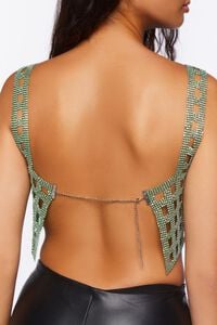 GREEN Open-Back Chainmail Crop Top, image 2