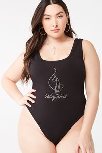 BLACK Plus Size Baby Phat Bodysuit, image 5