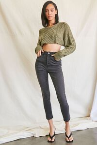 OLIVE Cropped Cable Knit Sweater, image 4