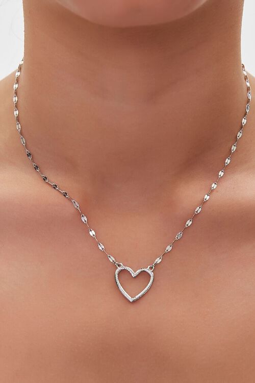 SILVER Heart Pendant Necklace, image 1