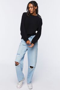 BLACK Relaxed-Fit Raglan Sweater, image 4