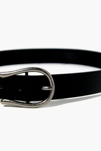 BLACK/SILVER Faux Leather Hip Belt, image 4