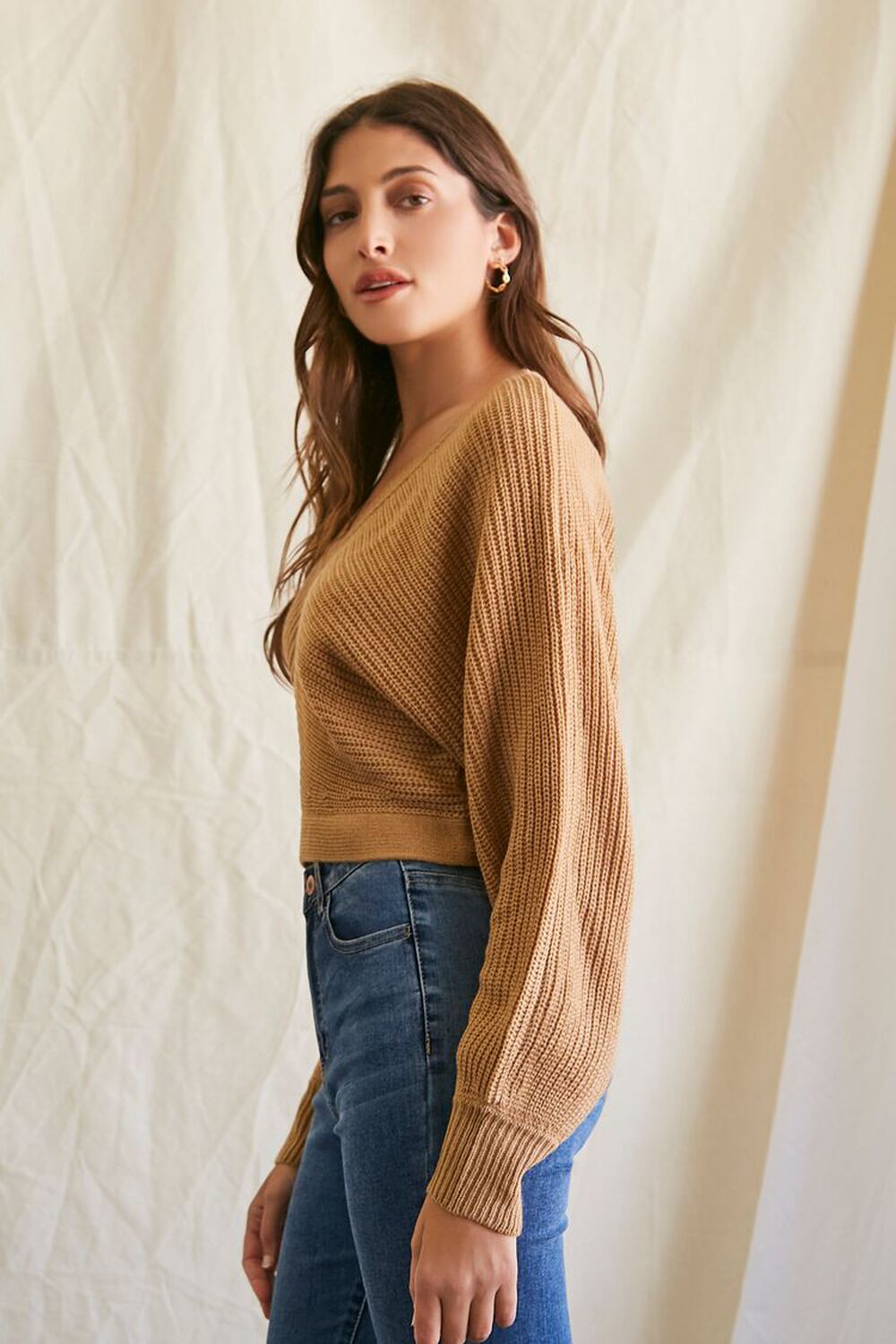 Ribbed Knit Tie-Back Sweater, image 3