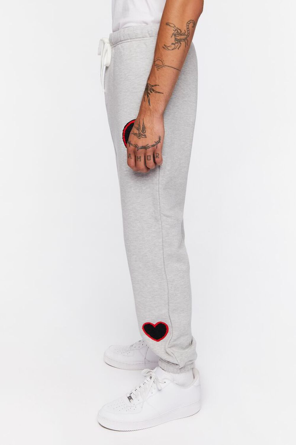 HEATHER GREY/MULTI Fleece Still Going Chenille Patch Joggers, image 3