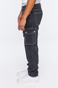 BLACK Slim-Fit Denim Cargo Pants, image 3