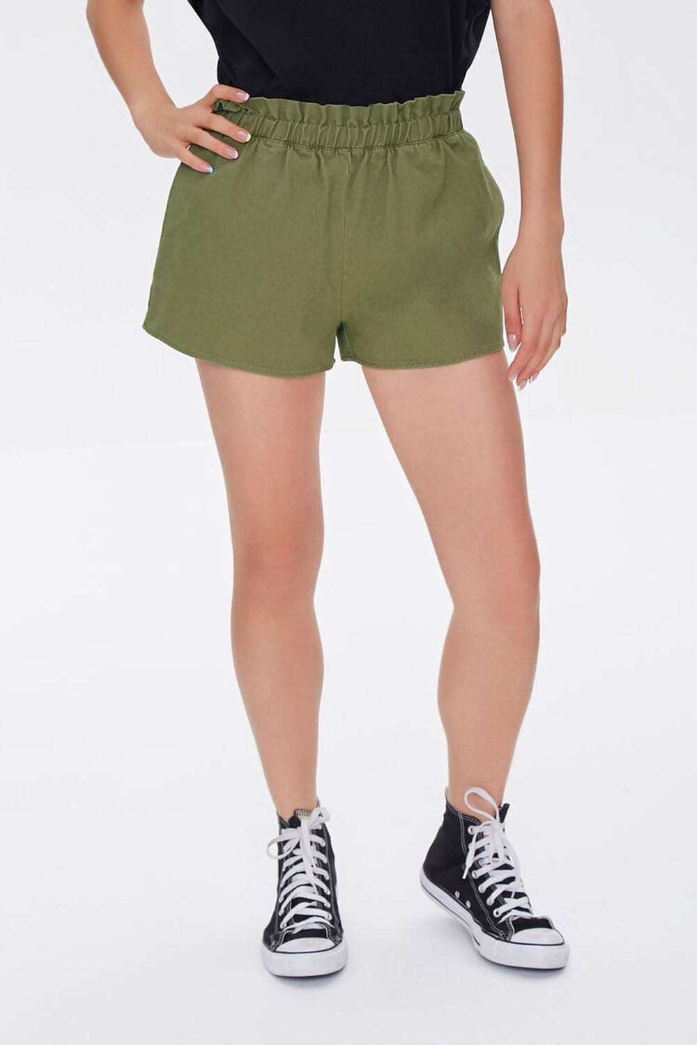 OLIVE Twill Ruffled Shorts, image 2