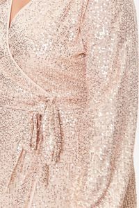 GOLD Plus Size Sequin Wrap Dress, image 5