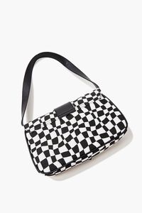 BLACK/WHITE Wavy Checkered Shoulder Bag, image 2