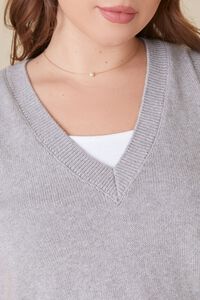 Plus Size Ribbed-Trim Sweater Vest, image 5