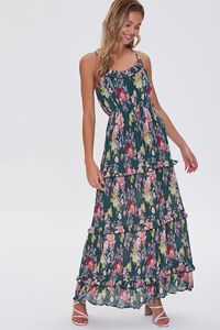 HUNTER GREEN/MULTI Floral Print Maxi Dress, image 1