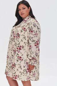 CREAM/MULTI Plus Size Recycled Floral Shift Dress, image 2
