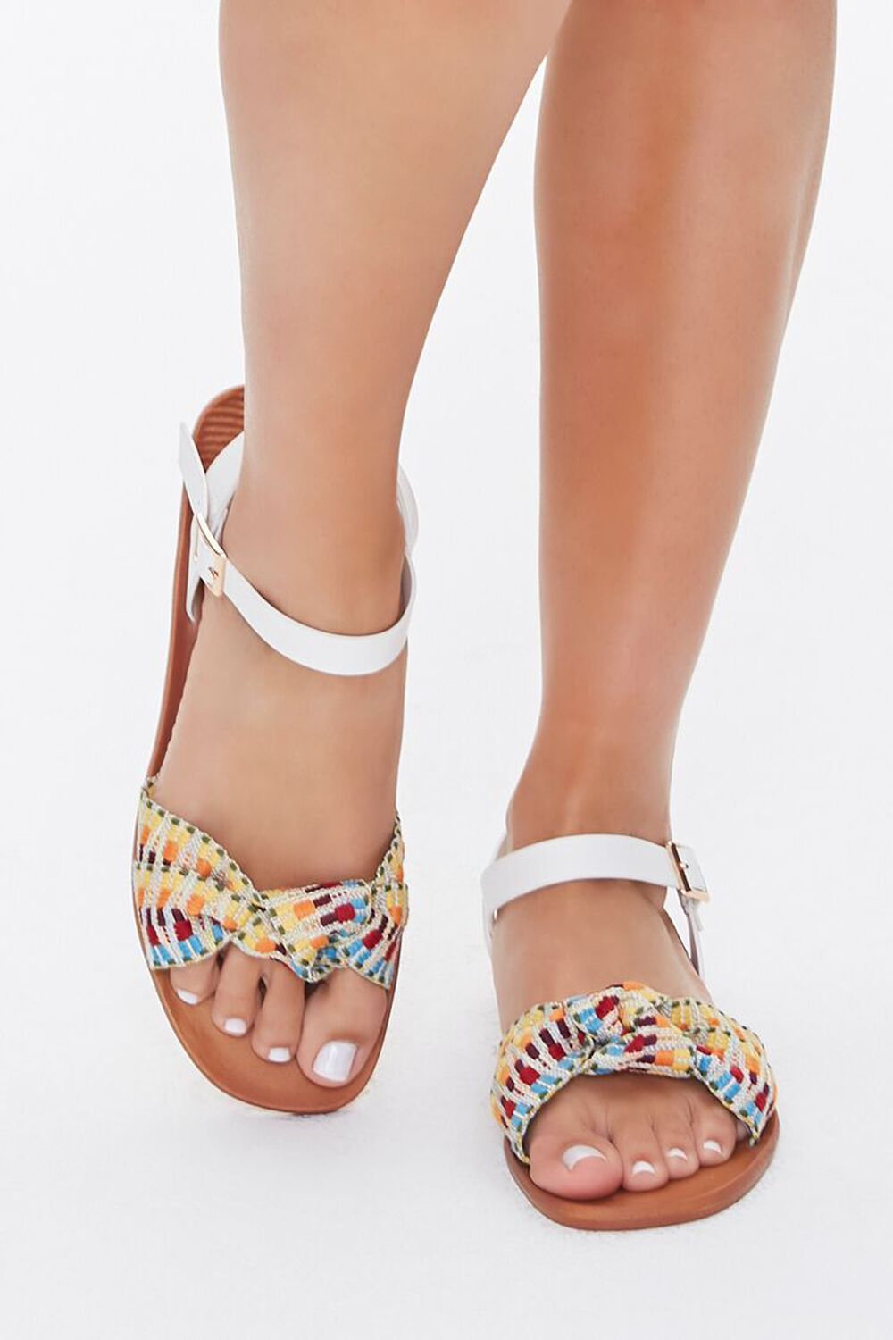 WHITE/MULTI Knotted Geo Print Sandals, image 2