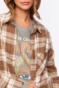 BROWN/MULTI Plaid Flannel Longline Tunic, image 5