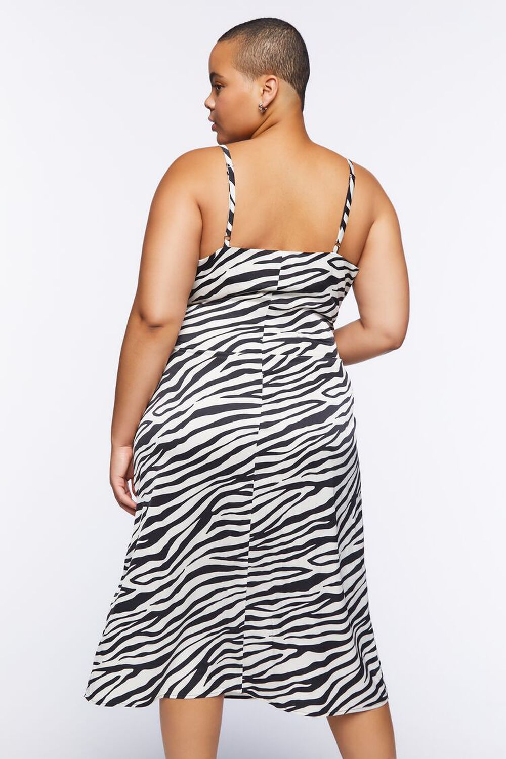 Plus Size Zebra Print Midi Dress, image 3