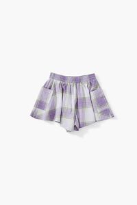 PURPLE/MULTI Girls Plaid Flounce Shorts (Kids), image 2