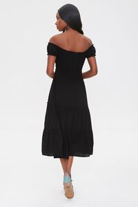BLACK Linen Off-the-Shoulder Dress, image 4