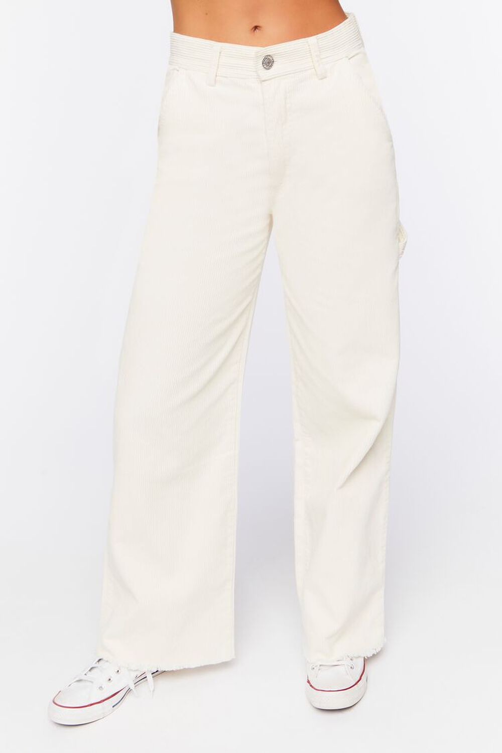 Frayed Corduroy Mid-Rise Pants, image 2