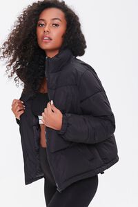 BLACK Quilted Puffer Jacket, image 2