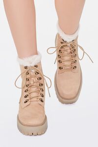 Faux Suede Lace-Up Booties, image 4