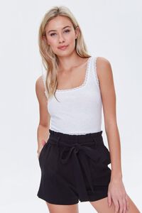 BLACK Paperbag Sash-Belt Shorts, image 1