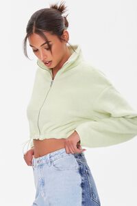 LIME Faux Shearling Zip-Up Pullover, image 2