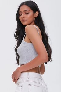 HEATHER GREY Ribbed Cropped Cami, image 2