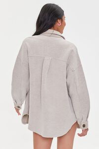 TAUPE Fleece Button-Front Shacket, image 3