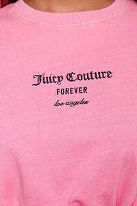 PINK/BLACK Fleece Juicy Couture Cropped Pullover, image 6