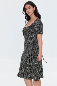 BLACK/MULTI Plus Size Ditsy Floral Print Dress, image 2